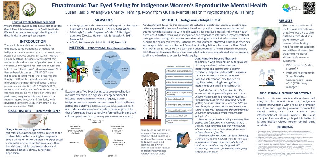 Indigenous Women's Reproductive Mental Health Poster for CACBT 14th Annual Conference